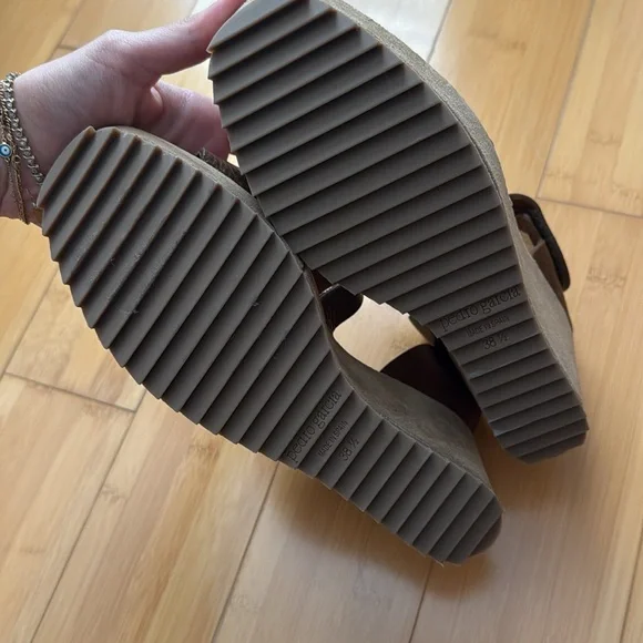 Pedro Garcia heeled wedge sandal platform in luxe brown leather - Picture 7 of 8